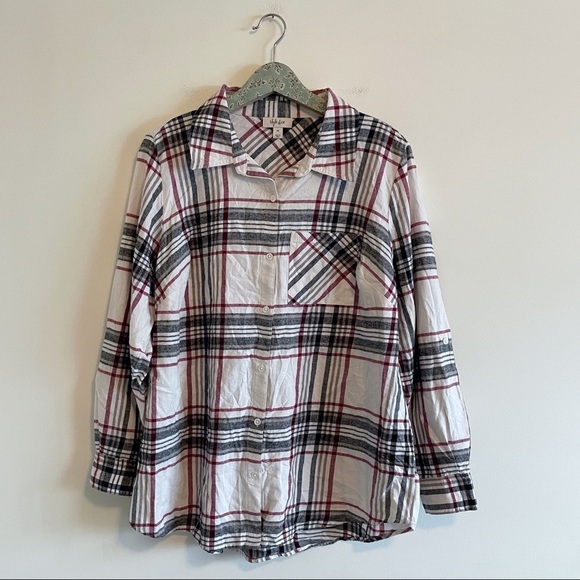 NWT Style & Co Cabin Plain Flannel Top - Picture 1 of 6